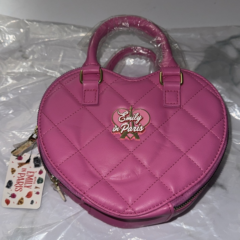 EMILY IN PARIS CROSSBODY HANDBAG, HEART SHAPE